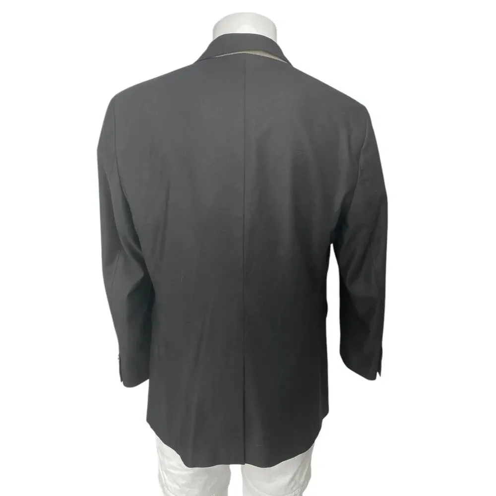 Banana Republic Reda Flexo Men's Black Wool One Button Blazer Coat Jacket Sz 42